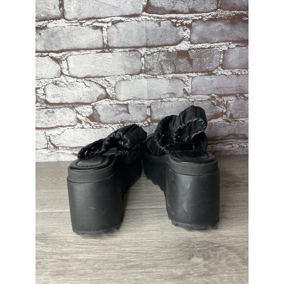 Vic Matie Black Leather Strap Slingback Platform Wedge Sandals Women 37EU/6.5 US - Picture 4 of 16